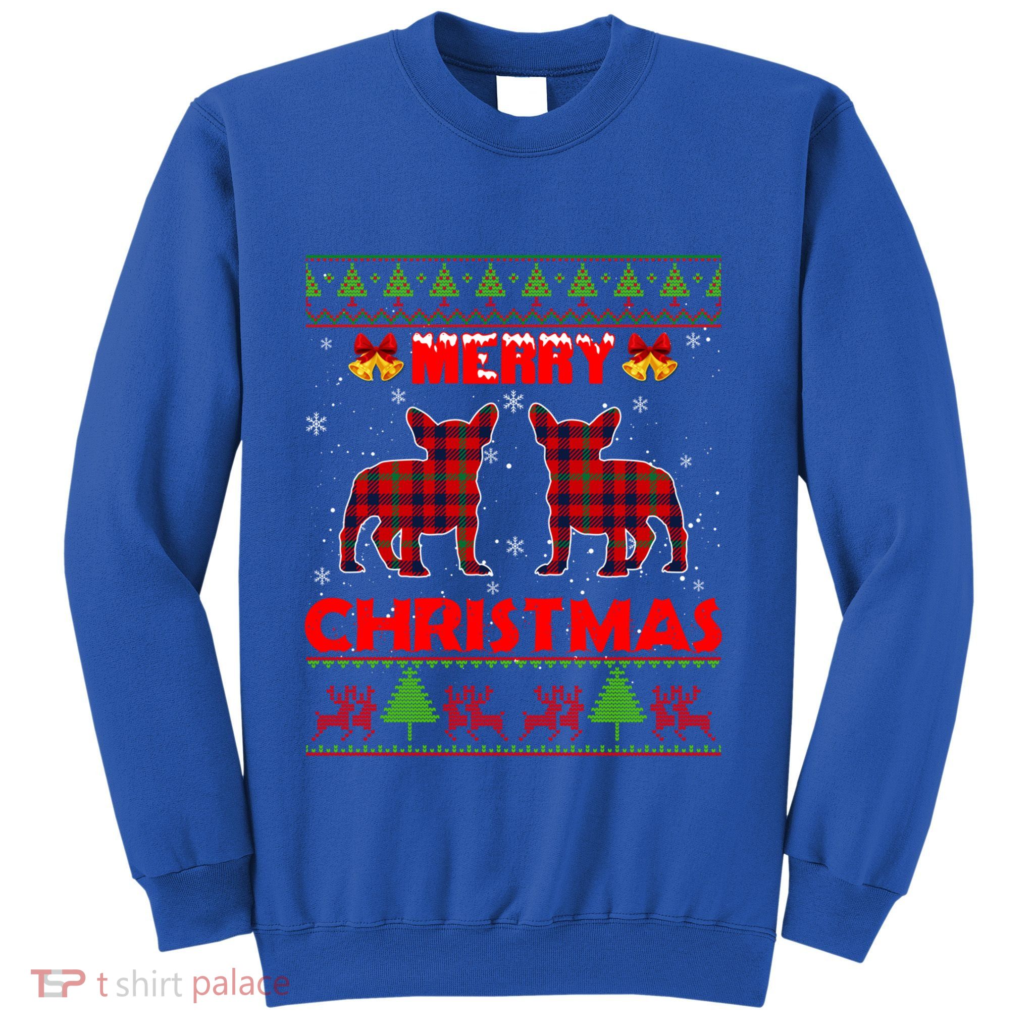 Cute French Bull Christmas Ugly Sweater Frenchie Xmas Pajama Gift Sweatshirt