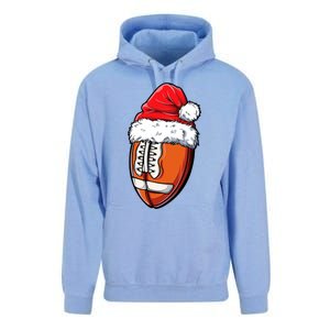 Christmas Football Ball Santa Hat Xmas Team Sport Unisex Surf Hoodie