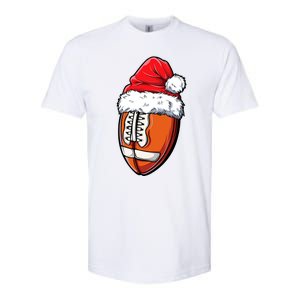 Christmas Football Ball Santa Hat Xmas Team Sport Softstyle CVC T-Shirt