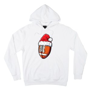 Christmas Football Ball Santa Hat Xmas Team Sport Hoodie