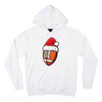 Christmas Football Ball Santa Hat Xmas Team Sport Hoodie