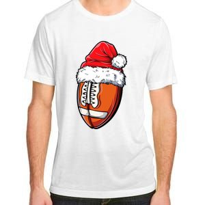 Christmas Football Ball Santa Hat Xmas Team Sport Adult ChromaSoft Performance T-Shirt