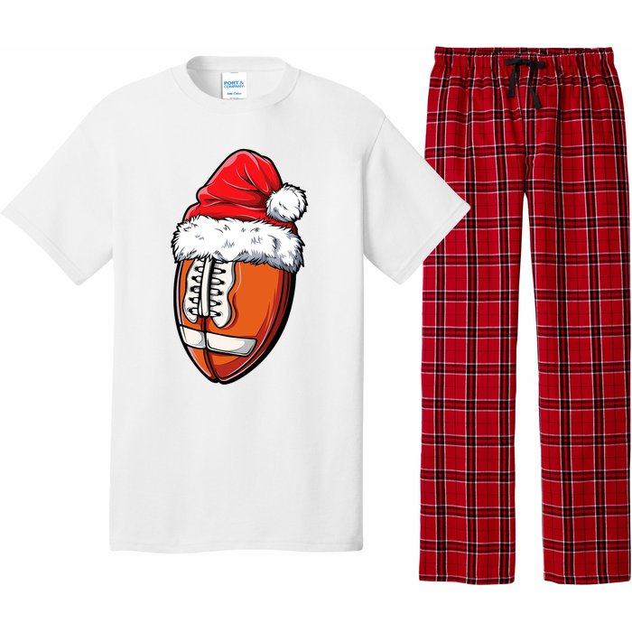 Christmas Football Ball Santa Hat Xmas Team Sport Pajama Set