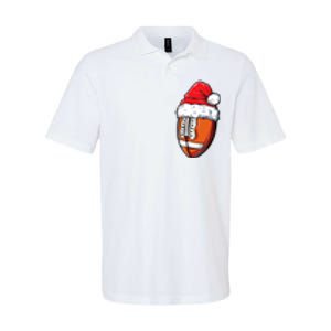 Christmas Football Ball Santa Hat Xmas Team Sport Softstyle Adult Sport Polo