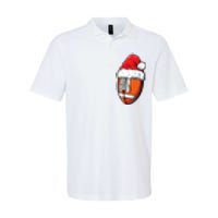 Christmas Football Ball Santa Hat Xmas Team Sport Softstyle Adult Sport Polo