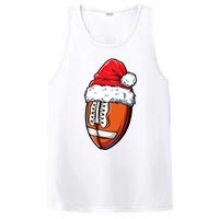 Christmas Football Ball Santa Hat Xmas Team Sport PosiCharge Competitor Tank