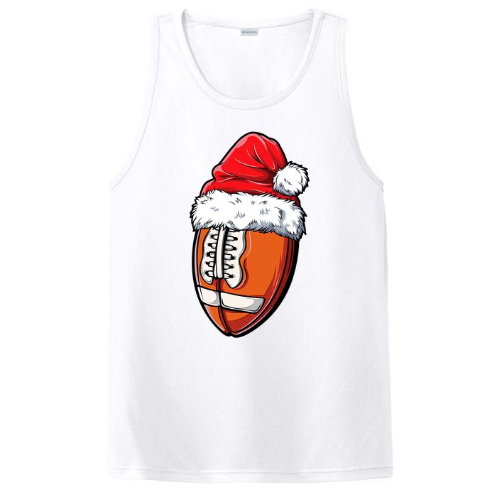 Christmas Football Ball Santa Hat Xmas Team Sport PosiCharge Competitor Tank