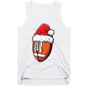 Christmas Football Ball Santa Hat Xmas Team Sport Tank Top