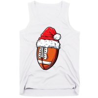 Christmas Football Ball Santa Hat Xmas Team Sport Tank Top