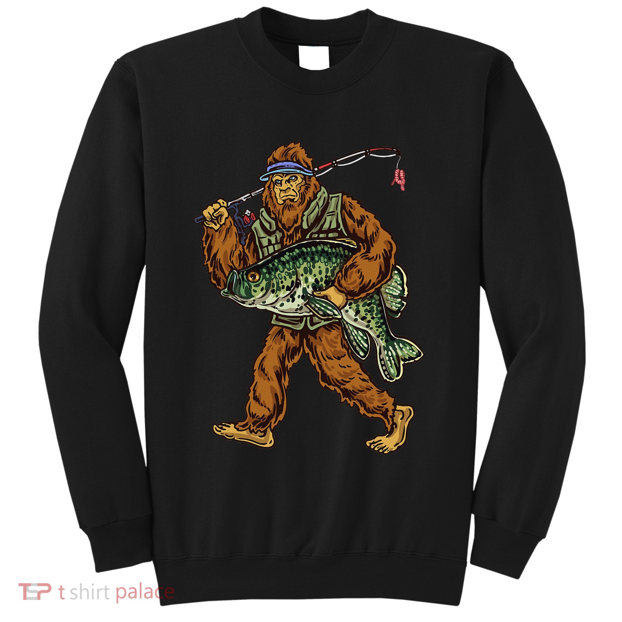 Crappie Fishing Bigfoot Panfishing Fishermen Sweatshirt