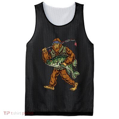 Crappie Fishing Bigfoot Panfishing Fishermen Mesh Reversible Basketball Jersey Tank