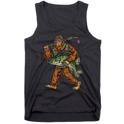 Crappie Fishing Bigfoot Panfishing Fishermen Tank Top