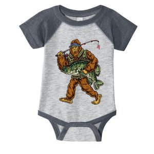 Crappie Fishing Bigfoot Panfishing Fishermen Infant Baby Jersey Bodysuit