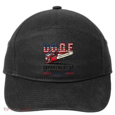 Chainsaw For Bureaucracy Funny D.O.G.E Vintage Usa Flag 7-Panel Snapback Hat