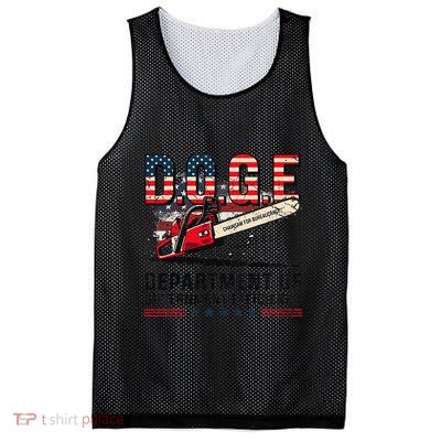Chainsaw For Bureaucracy Funny D.O.G.E Vintage Usa Flag Mesh Reversible Basketball Jersey Tank