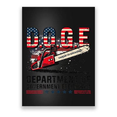Chainsaw For Bureaucracy Funny D.O.G.E Vintage Usa Flag Poster