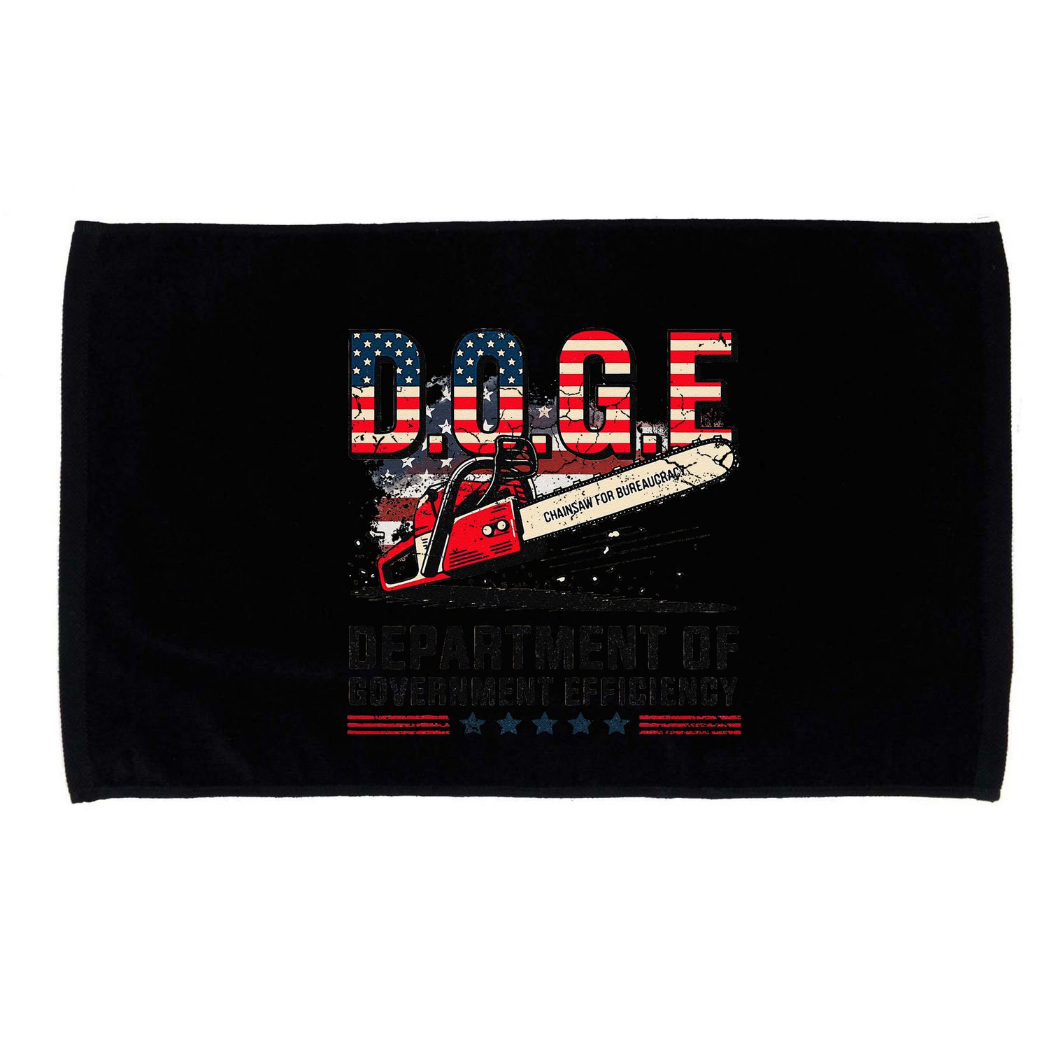 Chainsaw For Bureaucracy Funny D.O.G.E Vintage Usa Flag Microfiber Hand Towel