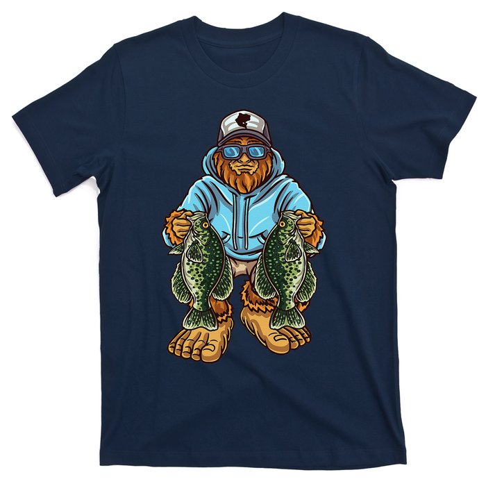 Crappie Fishing Bigfoot Panfishing Fishermen T-Shirt