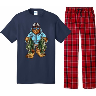 Crappie Fishing Bigfoot Panfishing Fishermen Pajama Set