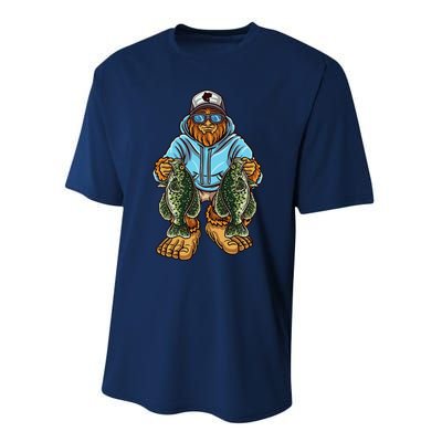 Crappie Fishing Bigfoot Panfishing Fishermen Performance Sprint T-Shirt