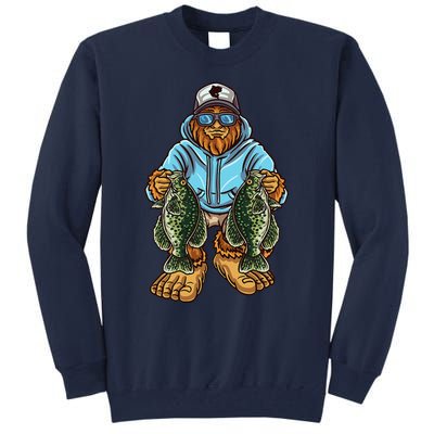 Crappie Fishing Bigfoot Panfishing Fishermen Tall Sweatshirt