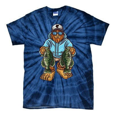 Crappie Fishing Bigfoot Panfishing Fishermen Tie-Dye T-Shirt