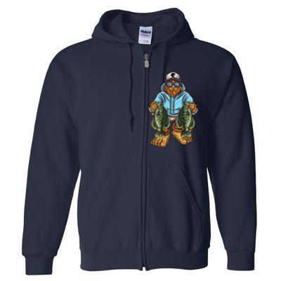 Crappie Fishing Bigfoot Panfishing Fishermen Full Zip Hoodie