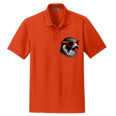 Cool Falcon Bird Wearing Sunglasses Graphic Art Dry Zone Grid Polo