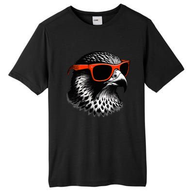 Cool Falcon Bird Wearing Sunglasses Graphic Art Tall Fusion ChromaSoft Performance T-Shirt