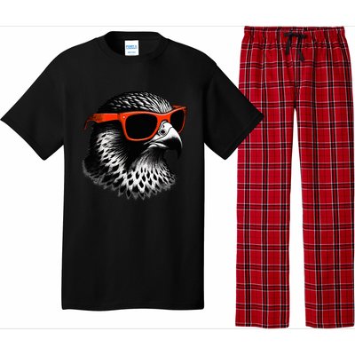 Cool Falcon Bird Wearing Sunglasses Graphic Art Pajama Set