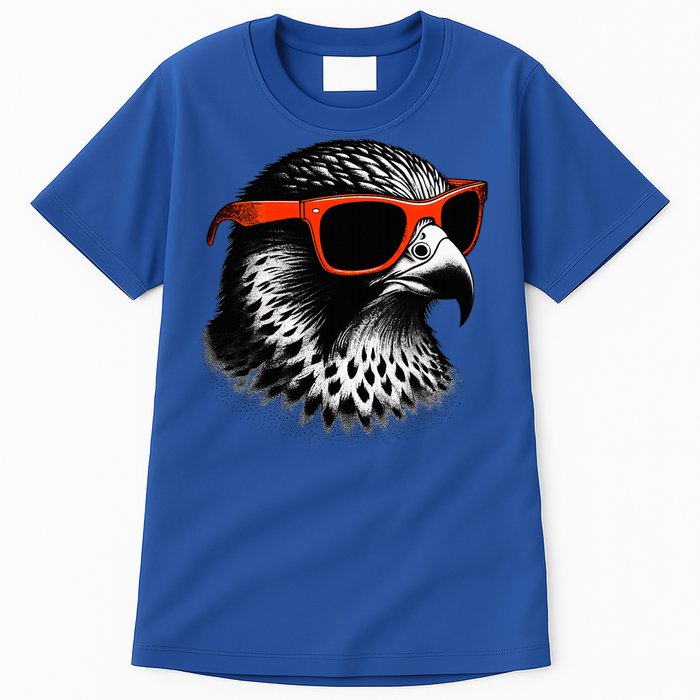 Cool Falcon Bird Wearing Sunglasses Graphic Art Tall T-Shirt