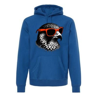 Cool Falcon Bird Wearing Sunglasses Graphic Art Premium Hoodie