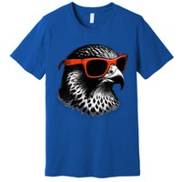 Cool Falcon Bird Wearing Sunglasses Graphic Art Premium T-Shirt