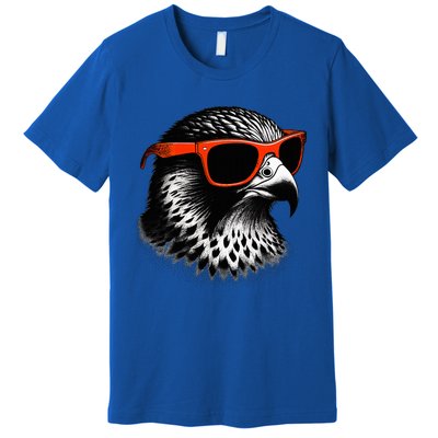 Cool Falcon Bird Wearing Sunglasses Graphic Art Premium T-Shirt