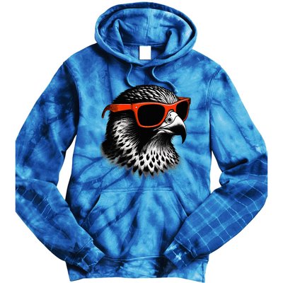 Cool Falcon Bird Wearing Sunglasses Graphic Art Tie Dye Hoodie