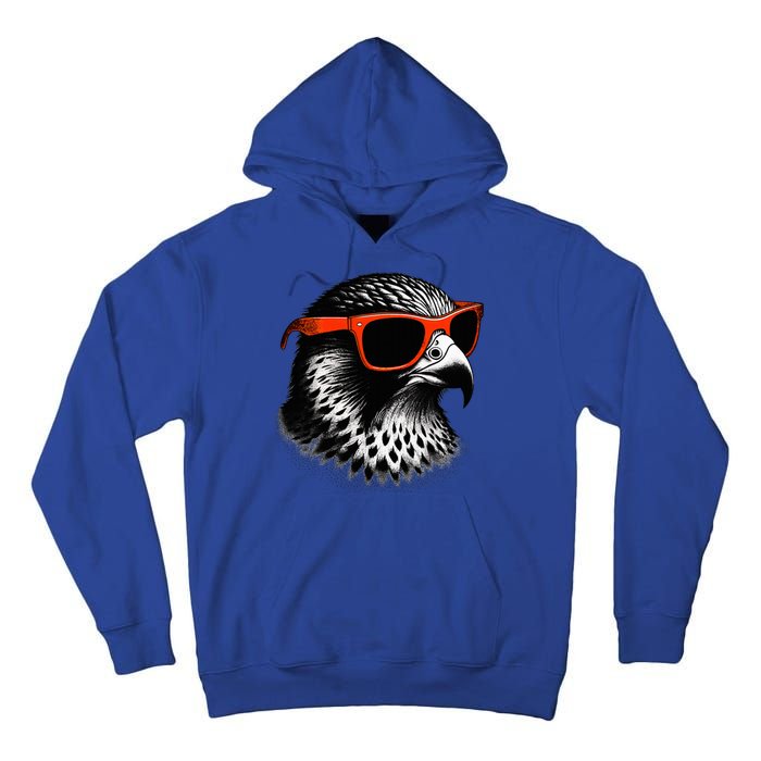 Cool Falcon Bird Wearing Sunglasses Graphic Art Tall Hoodie