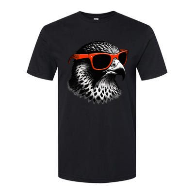 Cool Falcon Bird Wearing Sunglasses Graphic Art Softstyle CVC T-Shirt