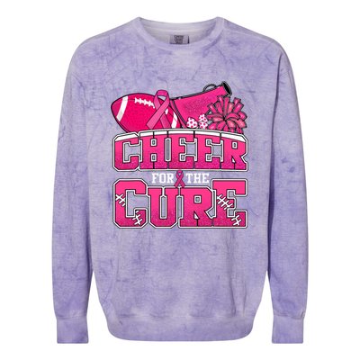 Cheer For Breast Cancer Sport Cheerleader Football Colorblast Crewneck Sweatshirt