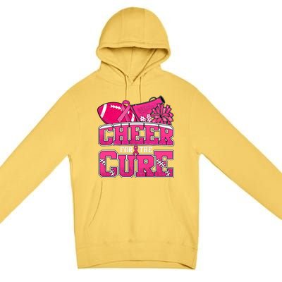 Cheer For Breast Cancer Sport Cheerleader Football Premium Pullover Hoodie