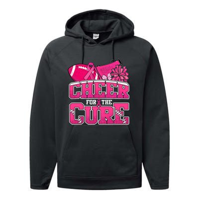 Cheer For Breast Cancer Sport Cheerleader Football Performance Fleece Hoodie