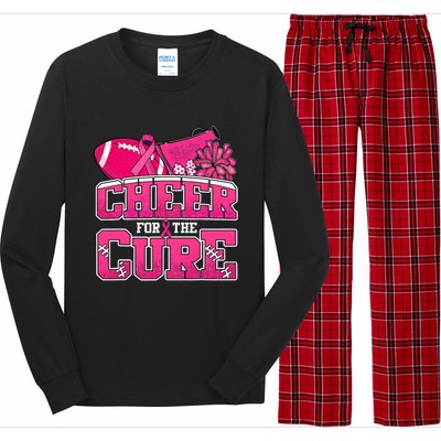 Cheer For Breast Cancer Sport Cheerleader Football Long Sleeve Pajama Set