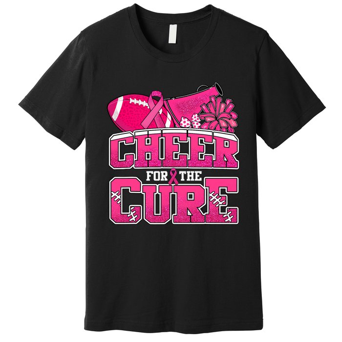 Cheer For Breast Cancer Sport Cheerleader Football Premium T-Shirt