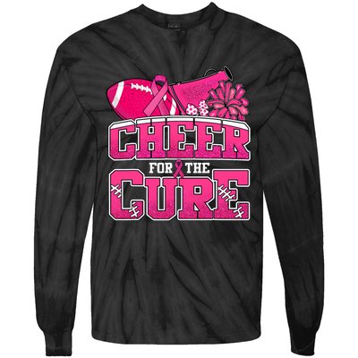 Cheer For Breast Cancer Sport Cheerleader Football Tie-Dye Long Sleeve Shirt