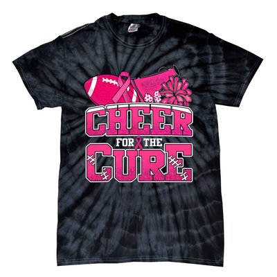 Cheer For Breast Cancer Sport Cheerleader Football Tie-Dye T-Shirt