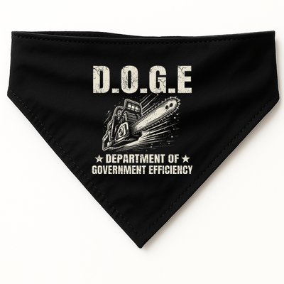 Chainsaw For Bureaucracy Funny D.O.G.E Doge Usa Flag USA-Made Doggie Bandana