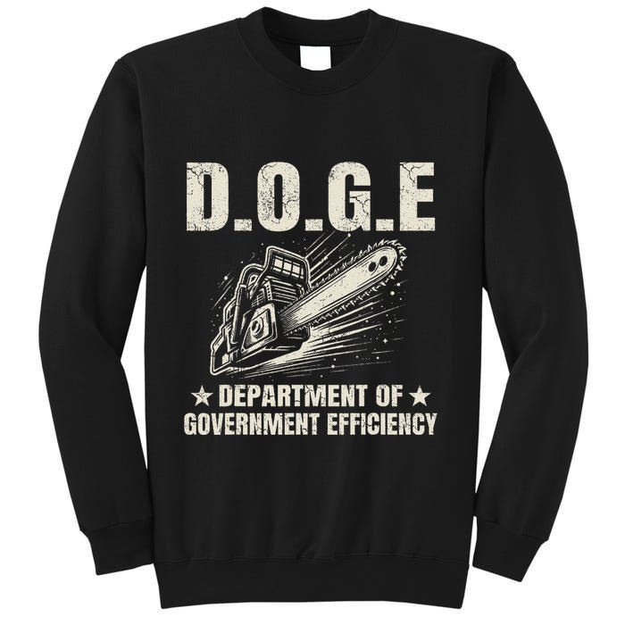 Chainsaw For Bureaucracy Funny D.O.G.E Doge Usa Flag Sweatshirt