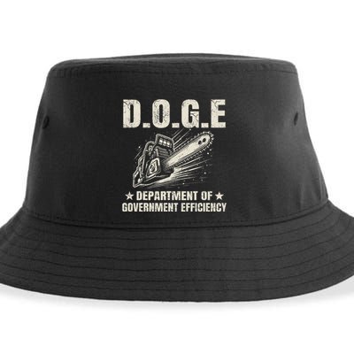 Chainsaw For Bureaucracy Funny D.O.G.E Doge Usa Flag Sustainable Bucket Hat
