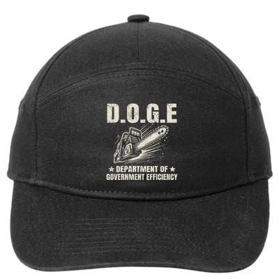 Chainsaw For Bureaucracy Funny D.O.G.E Doge Usa Flag 7-Panel Snapback Hat