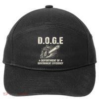 Chainsaw For Bureaucracy Funny D.O.G.E Doge Usa Flag 7-Panel Snapback Hat