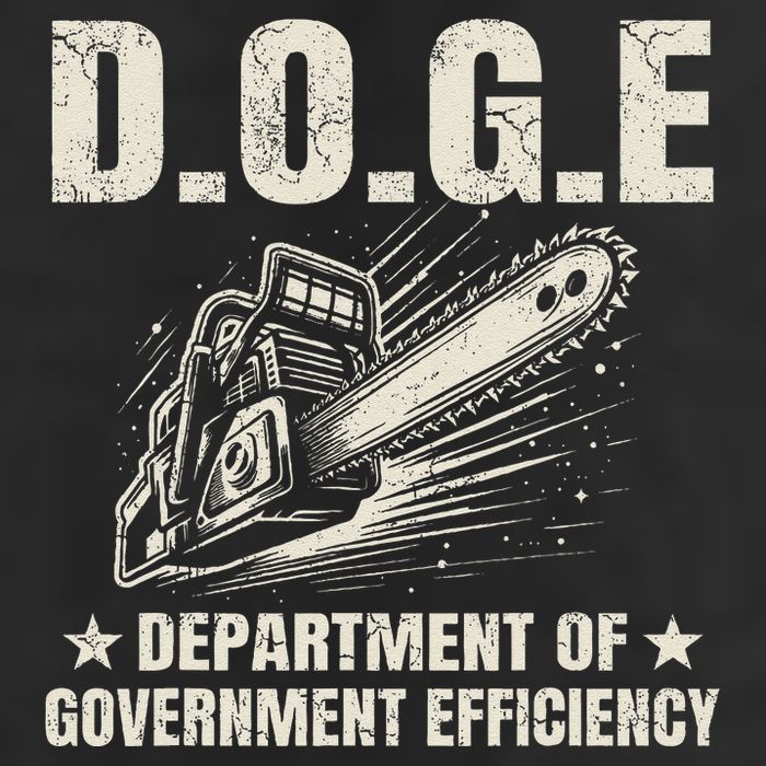 Chainsaw For Bureaucracy Funny D.O.G.E Doge Usa Flag 15oz Campfire Ceramic Mug
